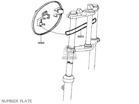 NUMBER PLATE - KDX80-B3 KDX80 1983 USA CANADA
