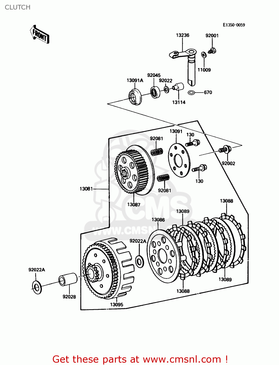 CLUTCH KDX80-C2 1985 USA CANADA