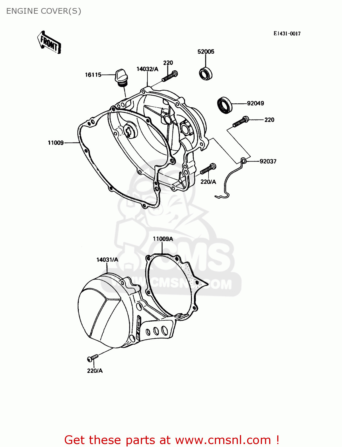 ENGINE COVER(S) KDX80-C2 1985 USA CANADA