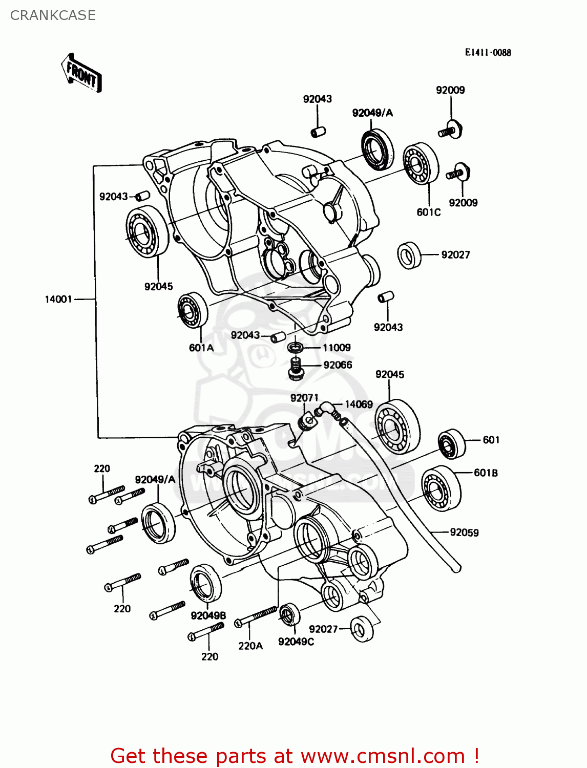 CRANKCASE KDX80-C3 1986 USA CANADA