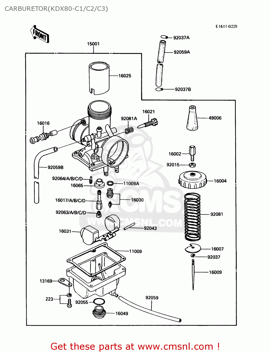 CARBURETOR(KDX80-C1/C2/C3) KDX80-C3 1986 USA CANADA