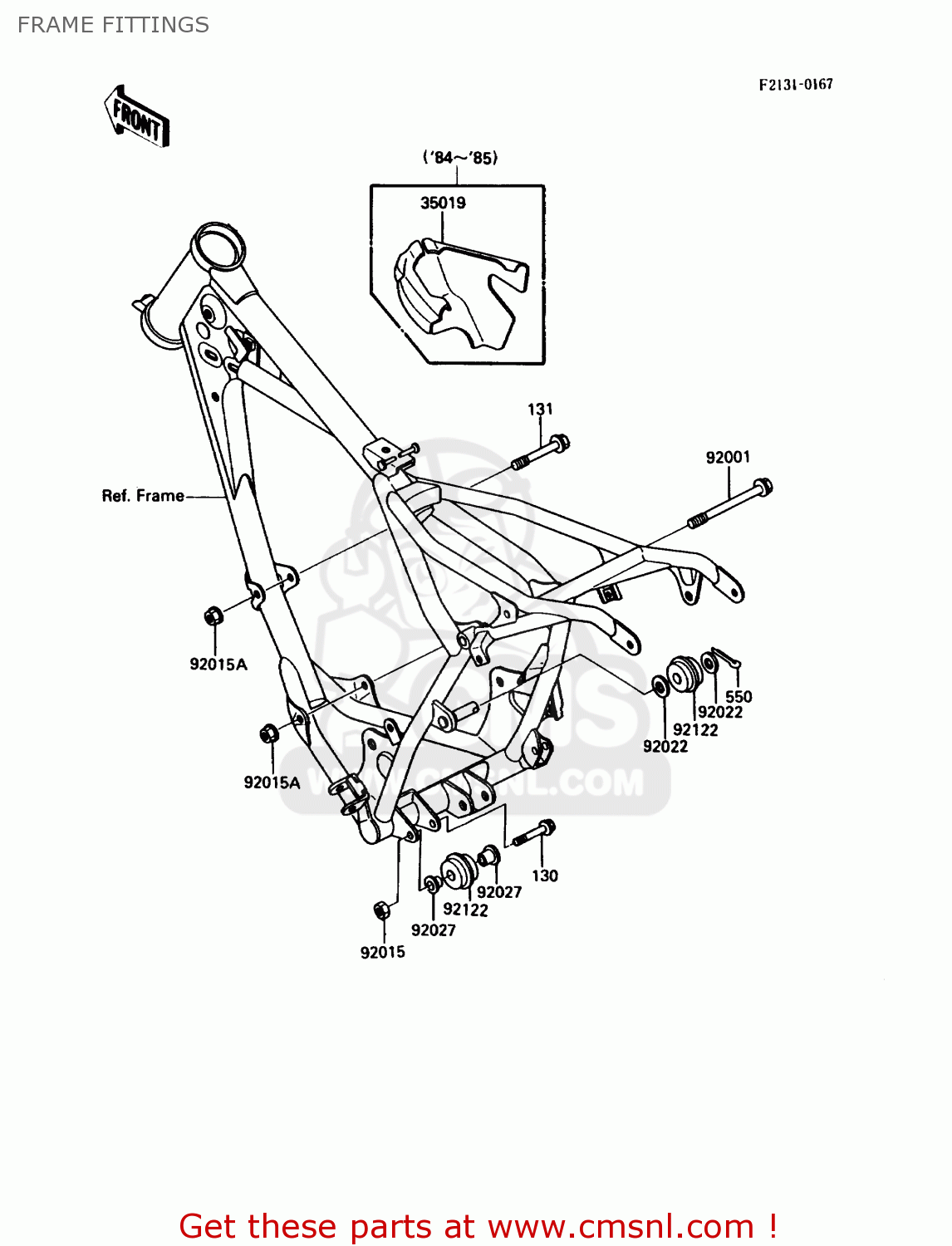 FRAME FITTINGS KDX80-C3 1986 USA CANADA