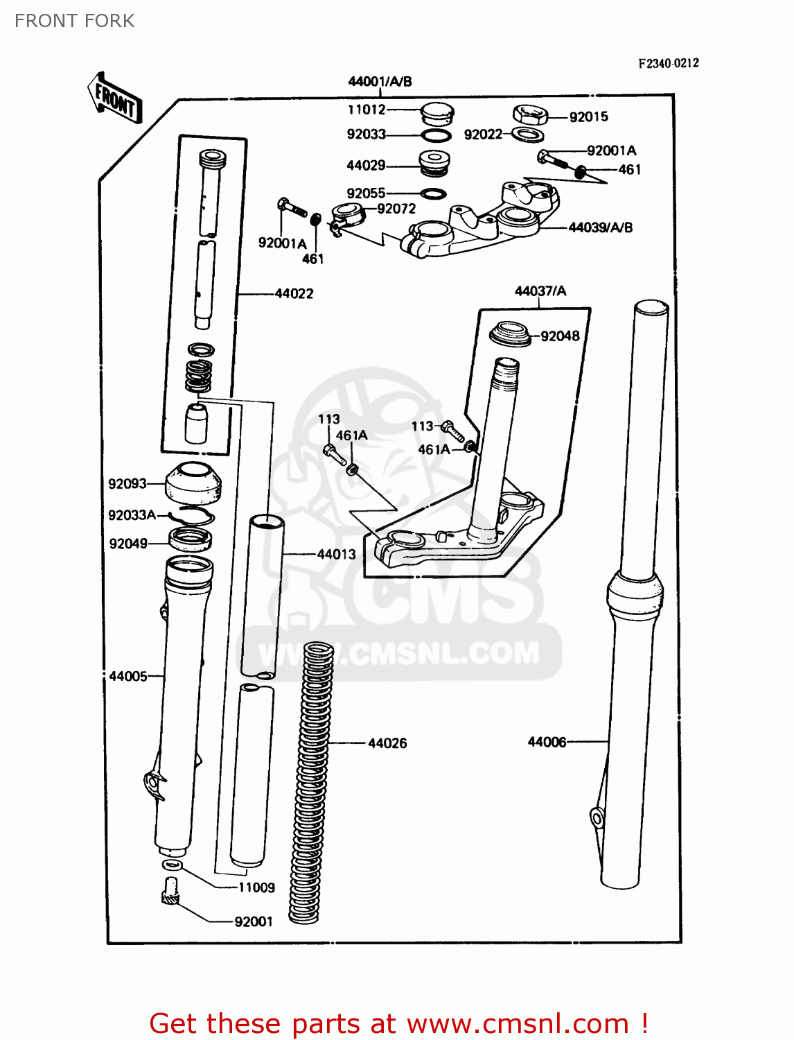 FRONT FORK KDX80-C3 1986 USA CANADA