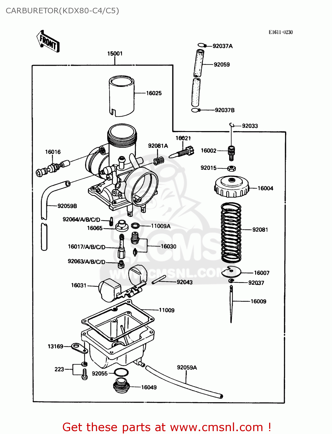 CARBURETOR(KDX80-C4/C5) KDX80-C4 1987 USA CANADA