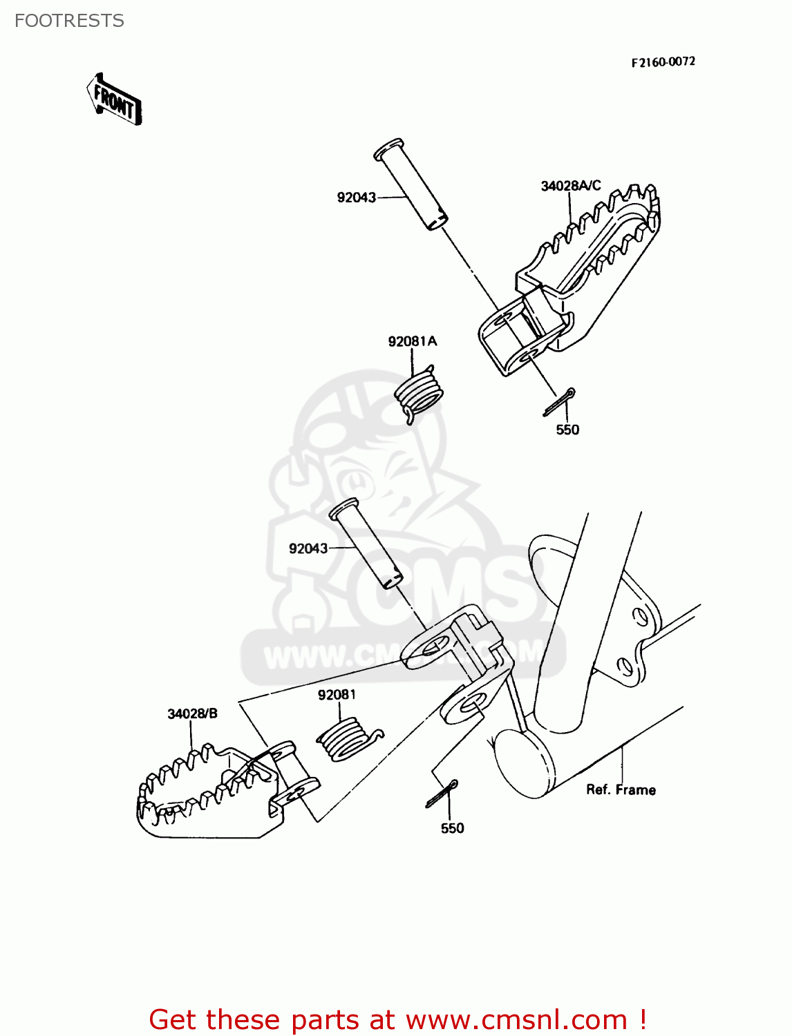 FOOTRESTS KDX80-C4 1987 USA CANADA