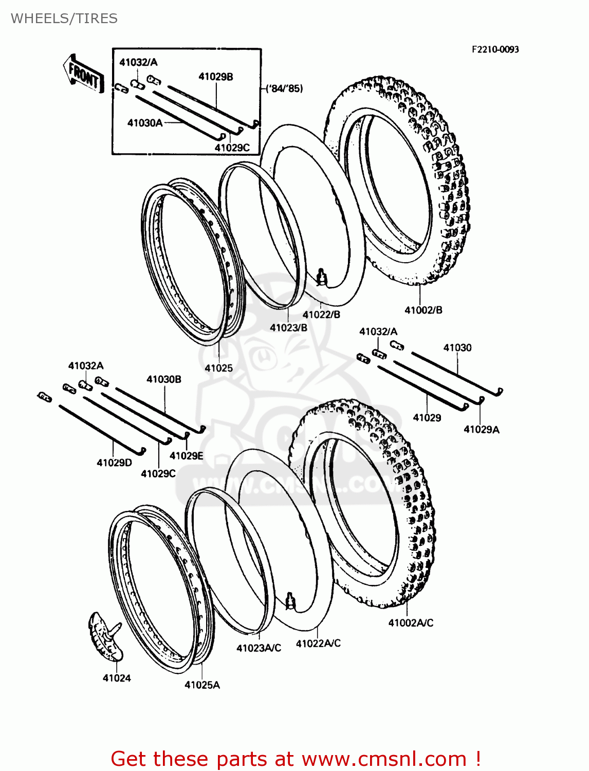 WHEELS/TIRES KDX80-C4 1987 USA CANADA