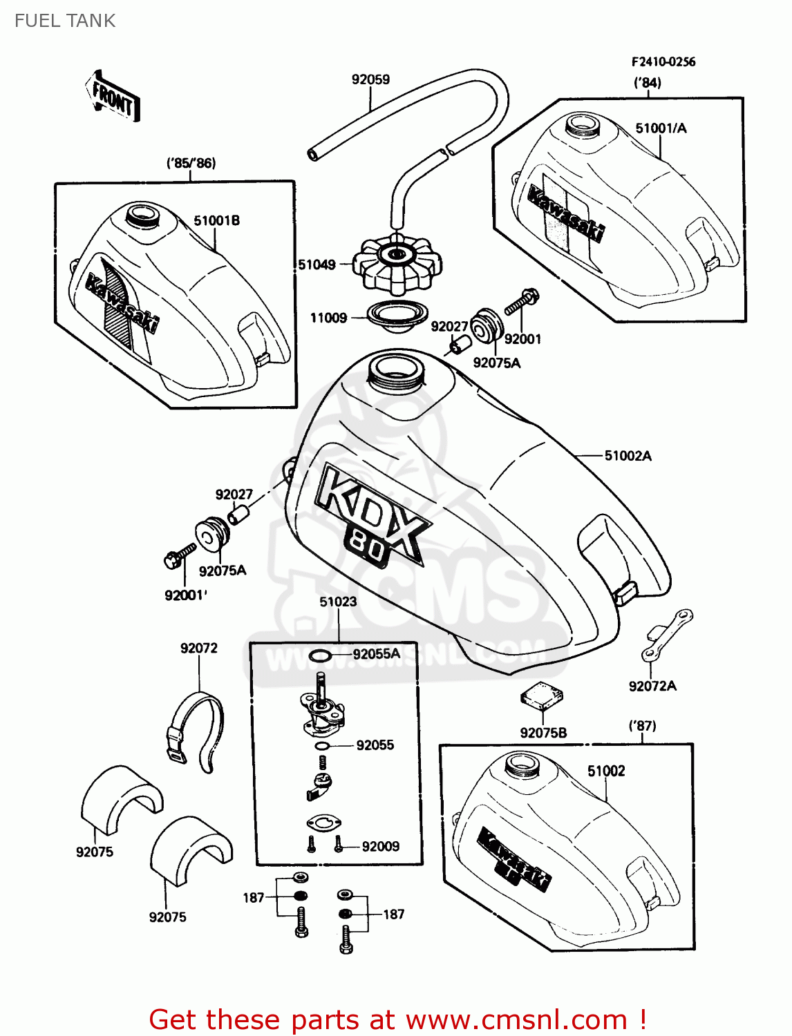FUEL TANK KDX80-C4 1987 USA CANADA