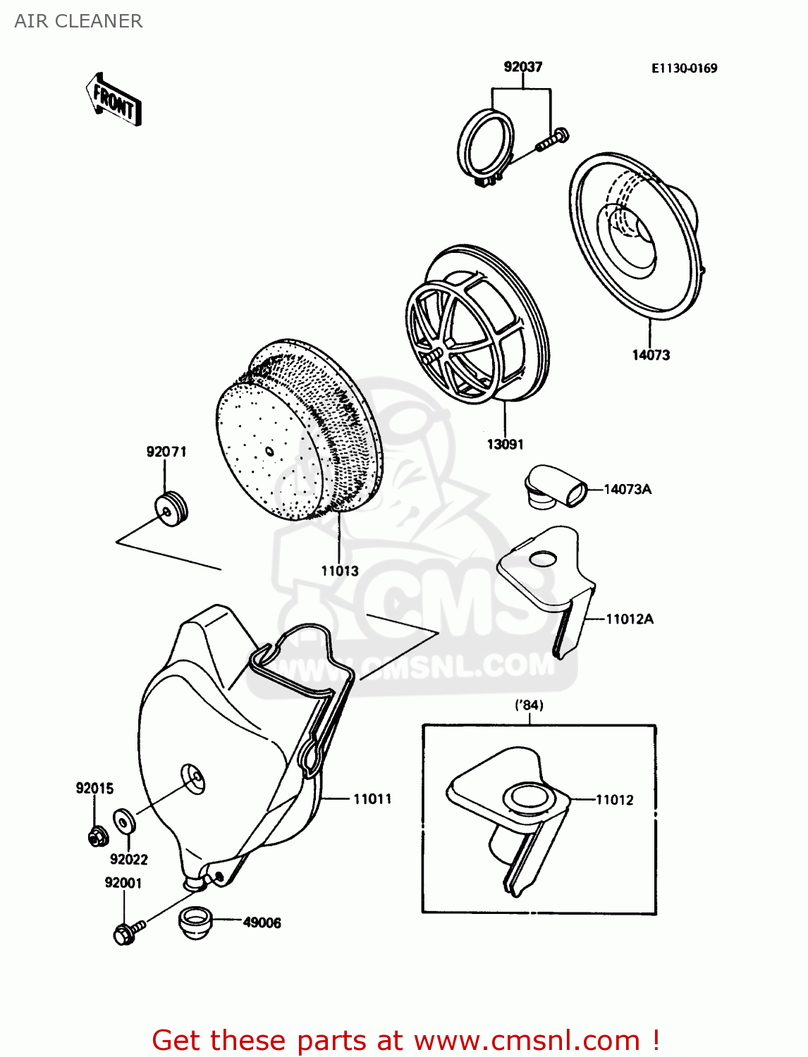 AIR CLEANER KDX80-C5 1988 USA CANADA