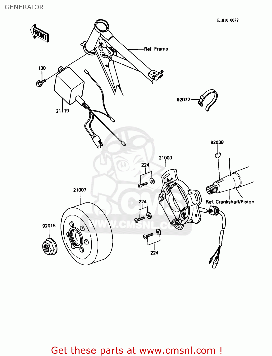GENERATOR KDX80-C5 1988 USA CANADA