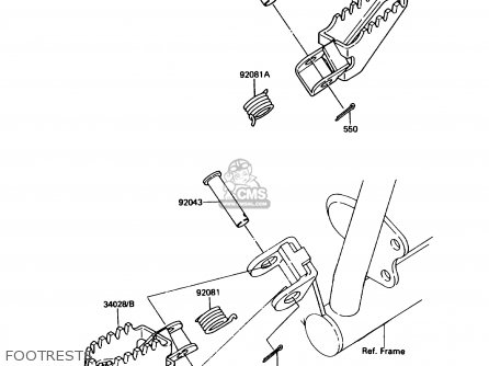 FOOTRESTS - KDX80-C5 1988 USA CANADA