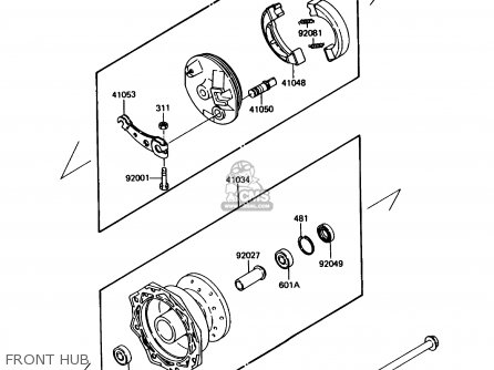 FRONT HUB - KDX80-C5 1988 USA CANADA