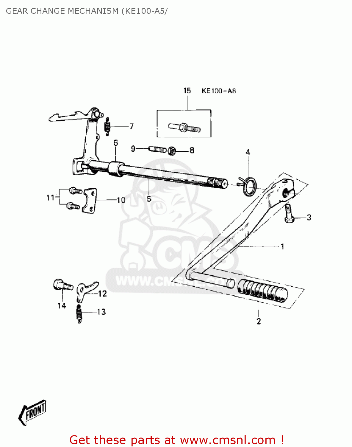 GEAR CHANGE MECHANISM (KE100-A5/ KE100-A10 KE100 1981 CANADA