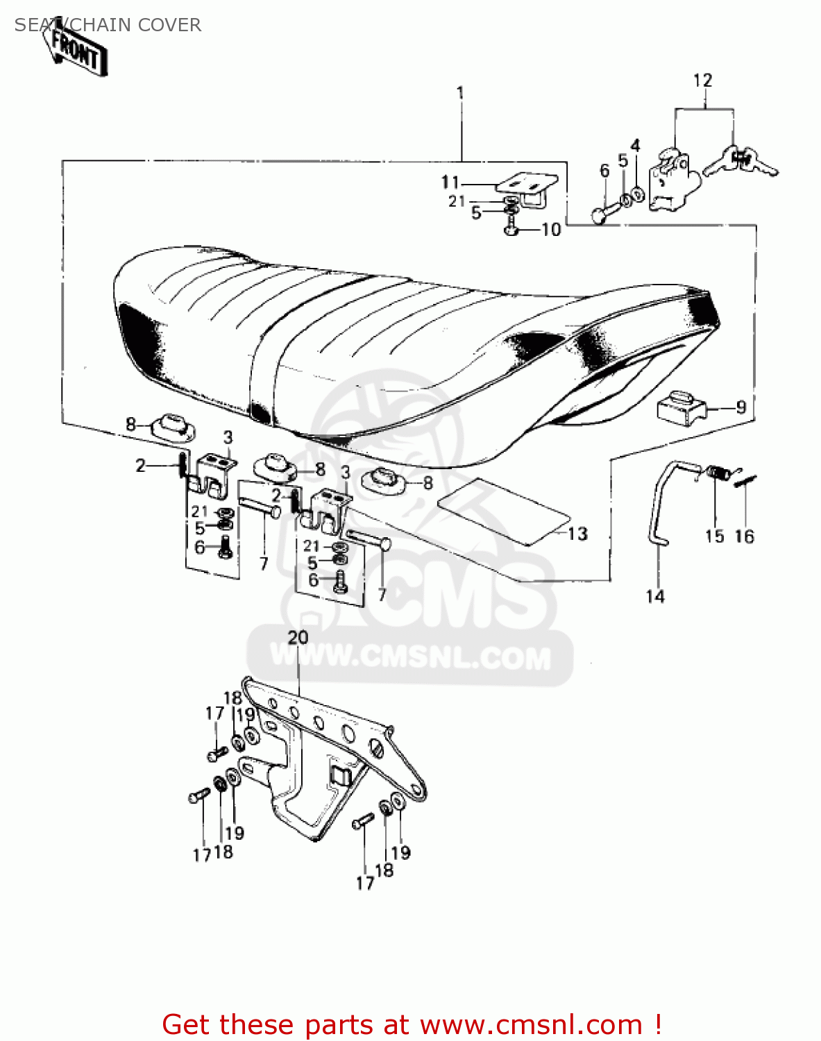 SEAT/CHAIN COVER KE100-A10 KE100 1981 CANADA