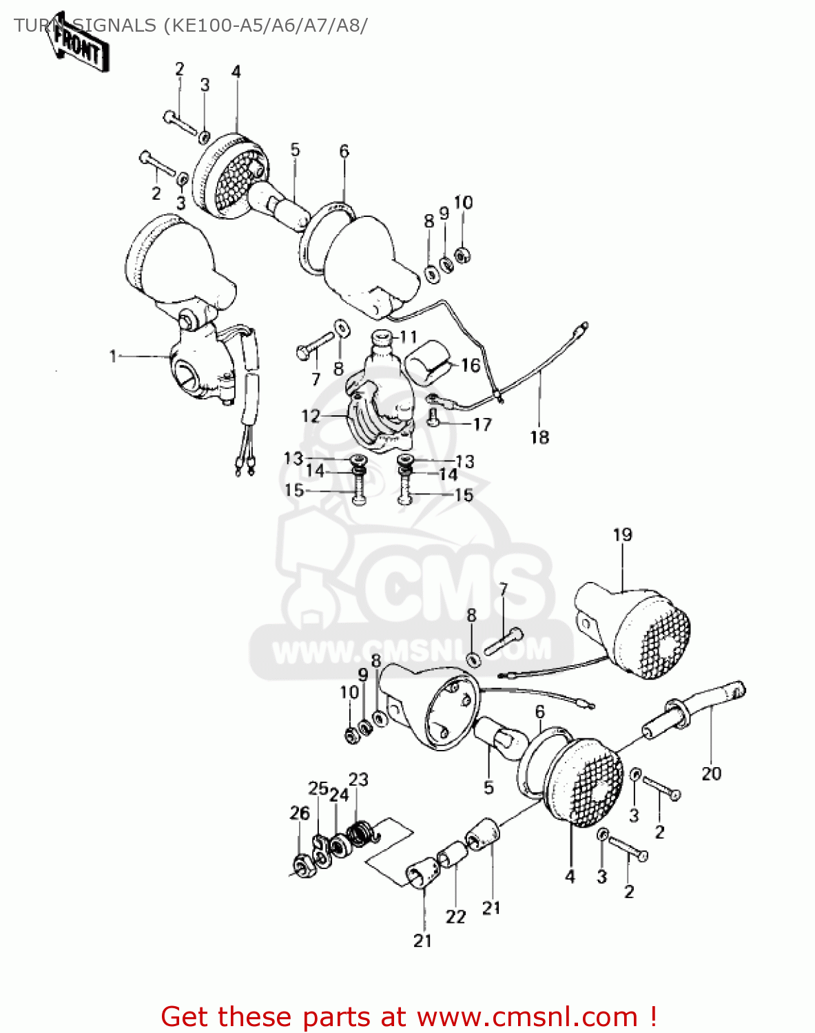 TURN SIGNALS (KE100-A5/A6/A7/A8/ KE100-A10 KE100 1981 CANADA