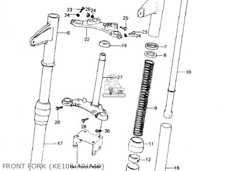 FRONT FORK (KE100-A9/A10) - KE100-A10 KE100 1981 CANADA