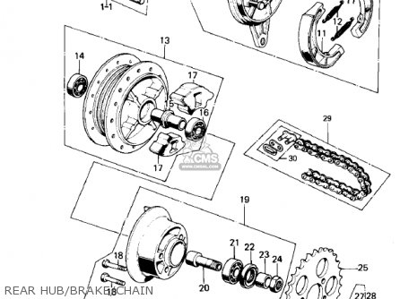 REAR HUB/BRAKE/CHAIN - KE100-A10 KE100 1981 CANADA