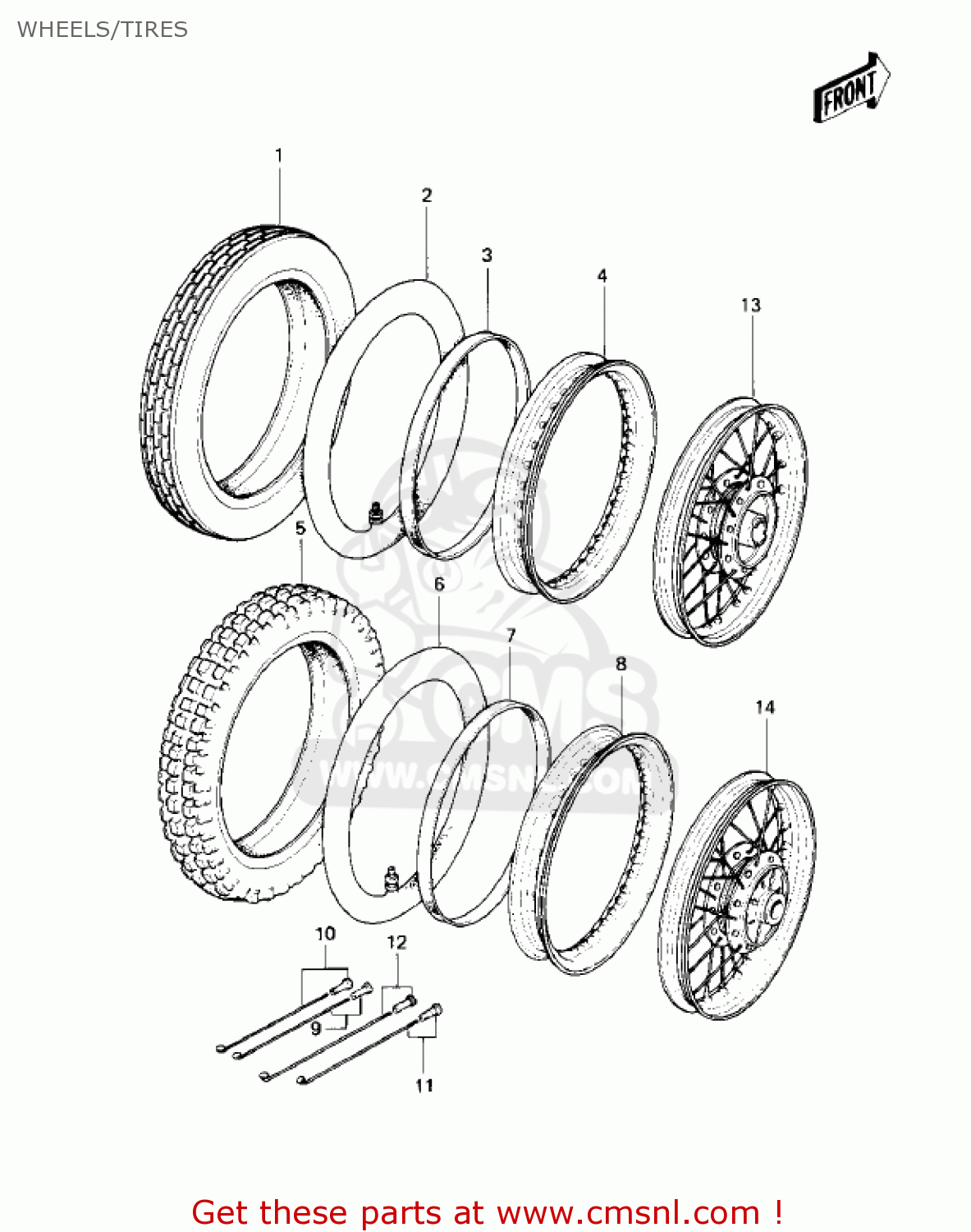 WHEELS/TIRES KE100-A5 KE100 1976 CANADA