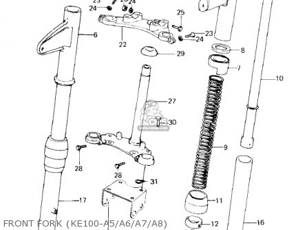 FRONT FORK (KE100-A5/A6/A7/A8) - KE100-A5 KE100 1976 CANADA