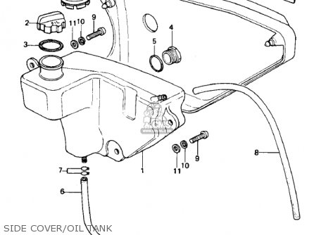 SIDE COVER/OIL TANK - KE100-A5 KE100 1976 CANADA