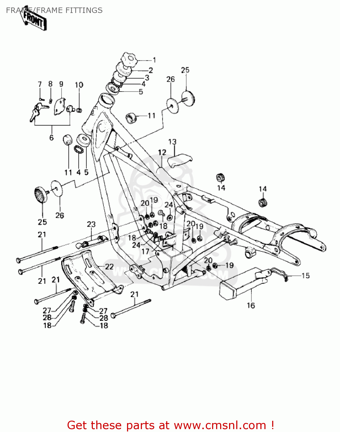 FRAME/FRAME FITTINGS KE100-A6 KE100 1977 CANADA