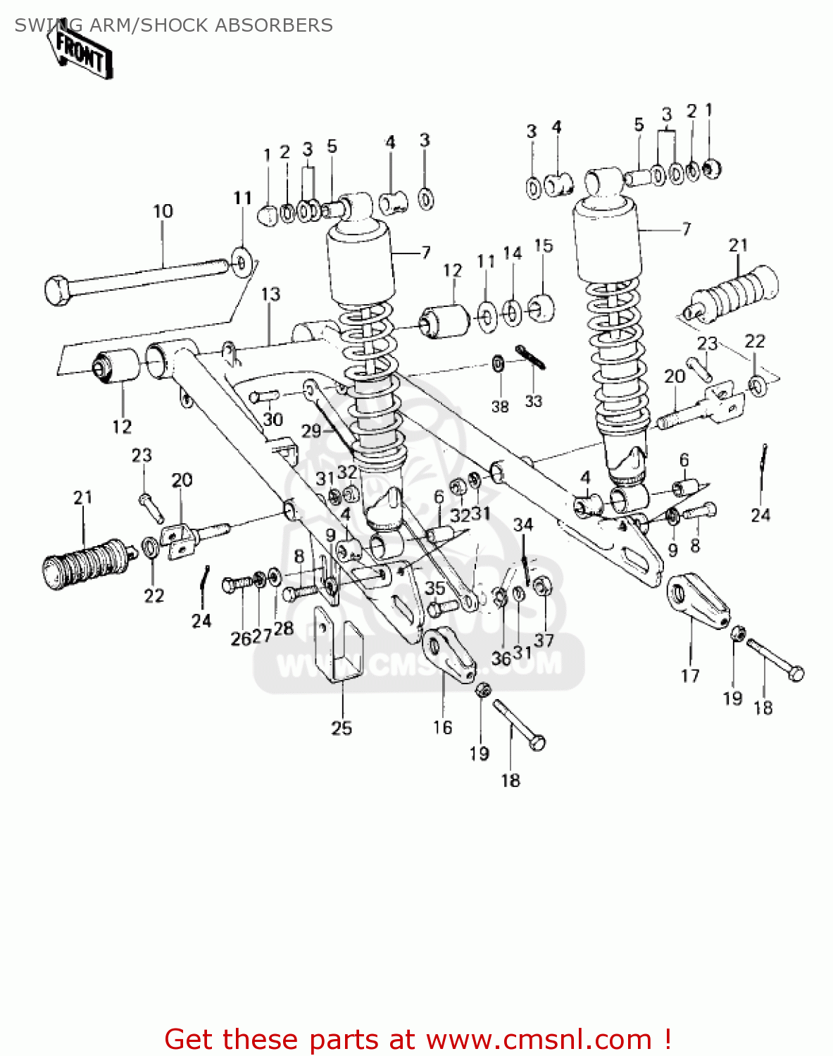 SWING ARM/SHOCK ABSORBERS KE100-A6 KE100 1977 CANADA