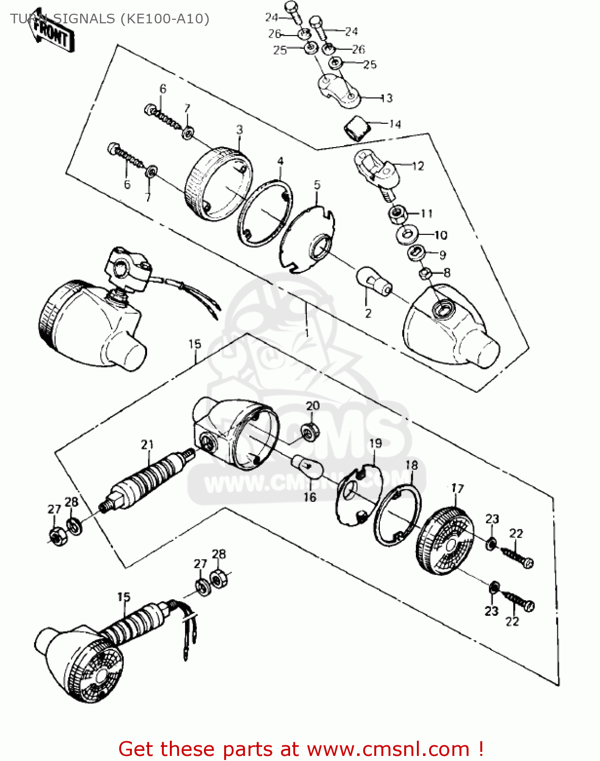 TURN SIGNALS (KE100-A10) KE100-A6 KE100 1977 CANADA