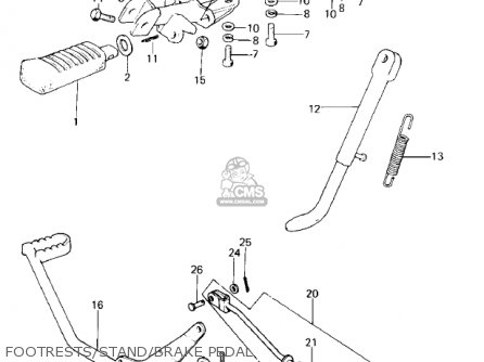 FOOTRESTS/STAND/BRAKE PEDAL - KE100-A6 KE100 1977 CANADA