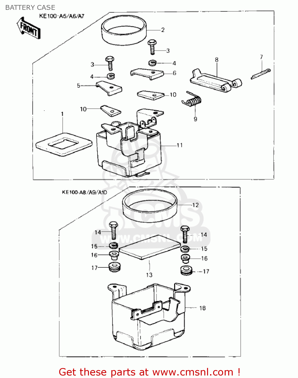 BATTERY CASE KE100-A7 KE100 1978 CANADA