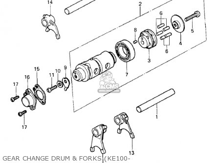GEAR CHANGE DRUM & FORKS (KE100- - KE100-A7 KE100 1978 CANADA