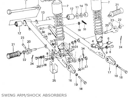 SWING ARM/SHOCK ABSORBERS - KE100-A7 KE100 1978 CANADA