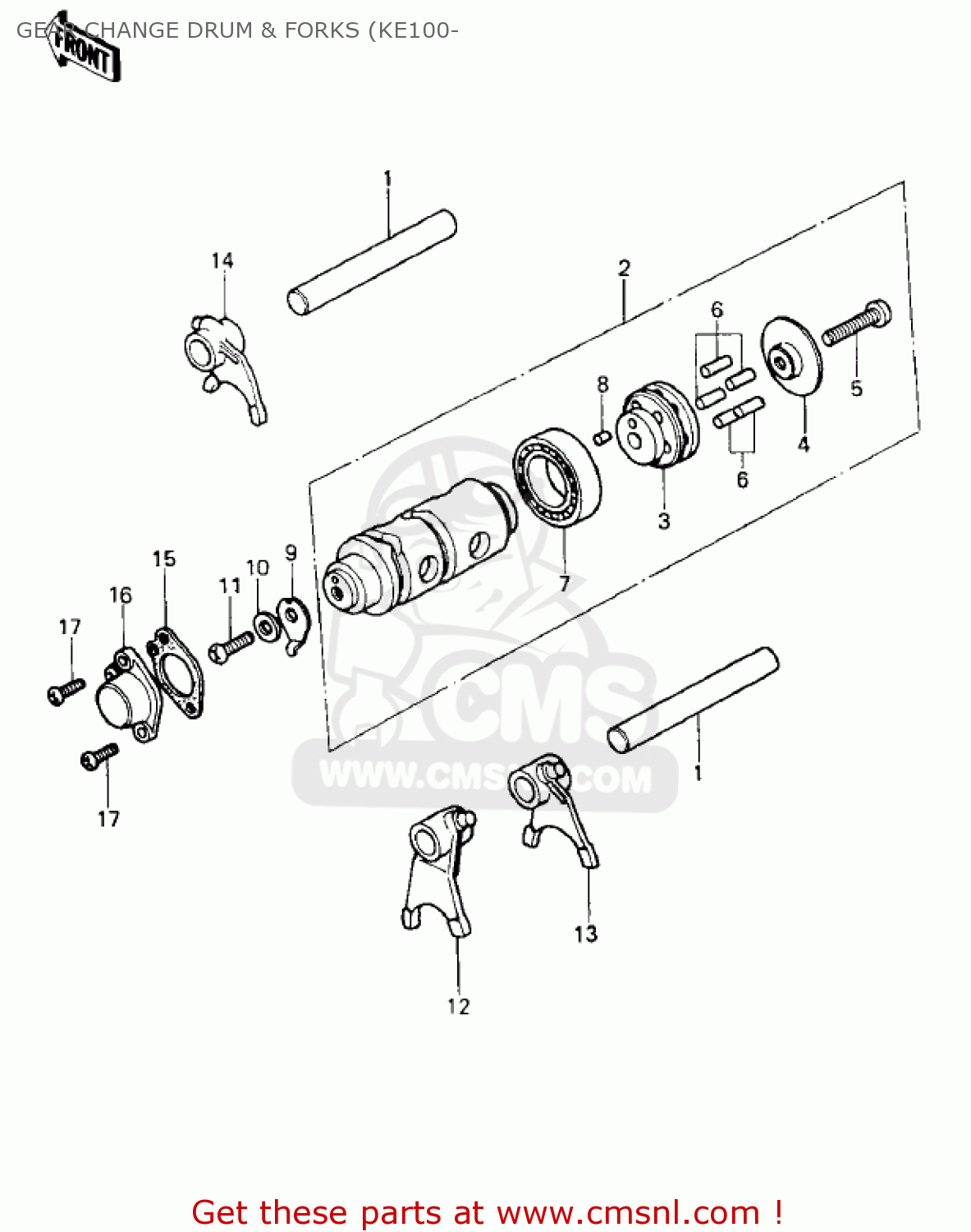 GEAR CHANGE DRUM & FORKS (KE100- KE100-A8 KE100 1979 CANADA