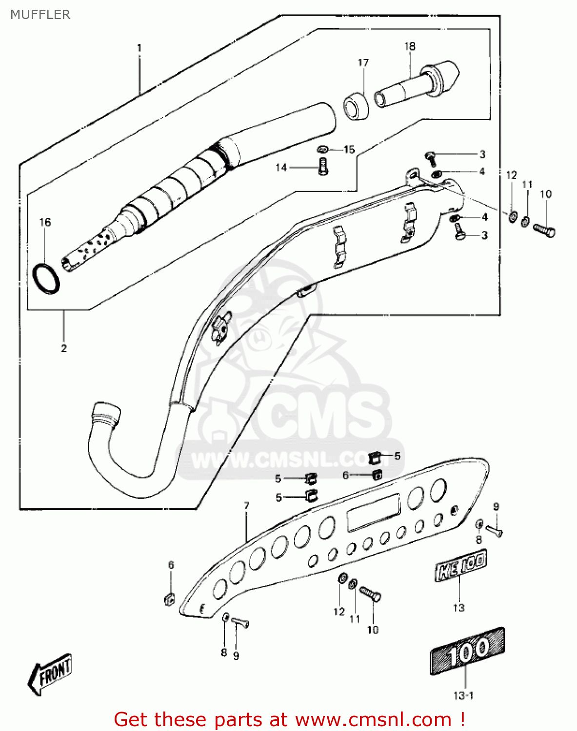 MUFFLER KE100-A8 KE100 1979 CANADA