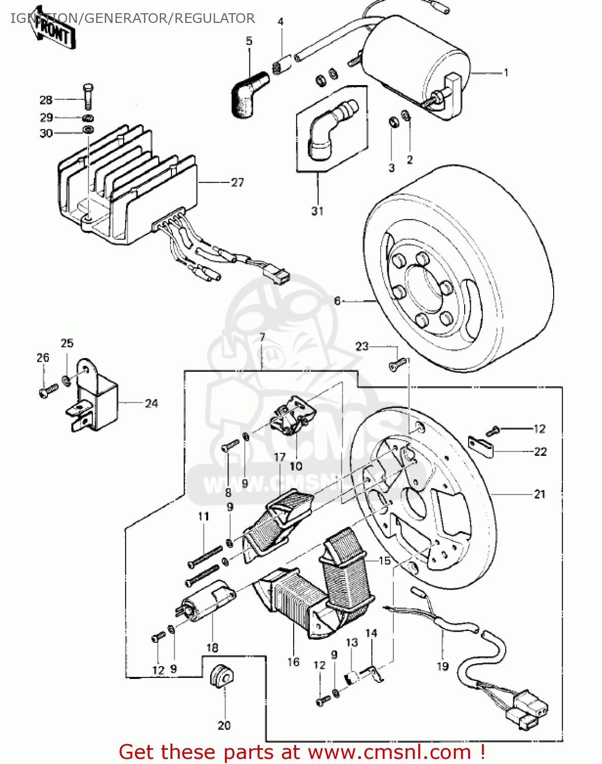 IGNITION/GENERATOR/REGULATOR KE100-A8 KE100 1979 CANADA