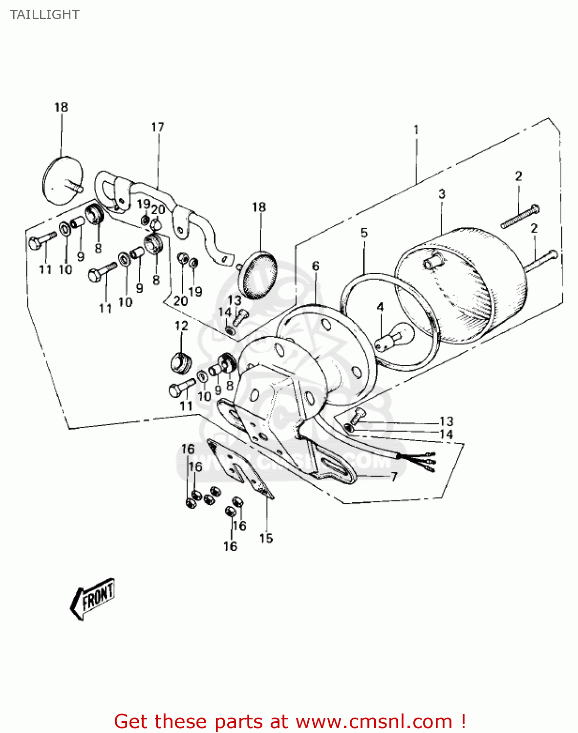 TAILLIGHT KE100-A8 KE100 1979 CANADA