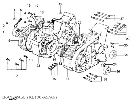CRANKCASE (KE100-A5/A6) - KE100-A8 KE100 1979 CANADA
