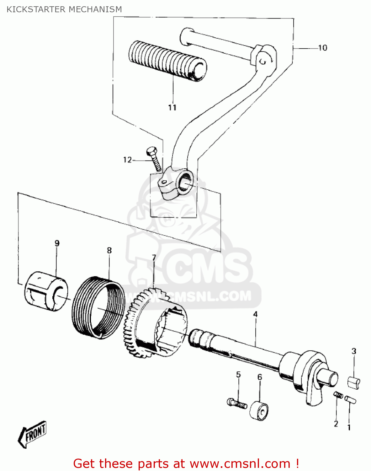 KICKSTARTER MECHANISM KE100-A9 KE100 1980 CANADA