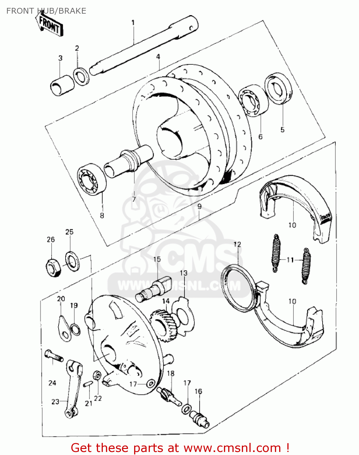 FRONT HUB/BRAKE KE100-A9 KE100 1980 CANADA
