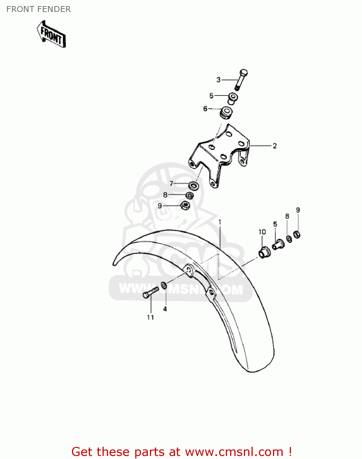 FRONT FENDER KE100-A9 KE100 1980 CANADA