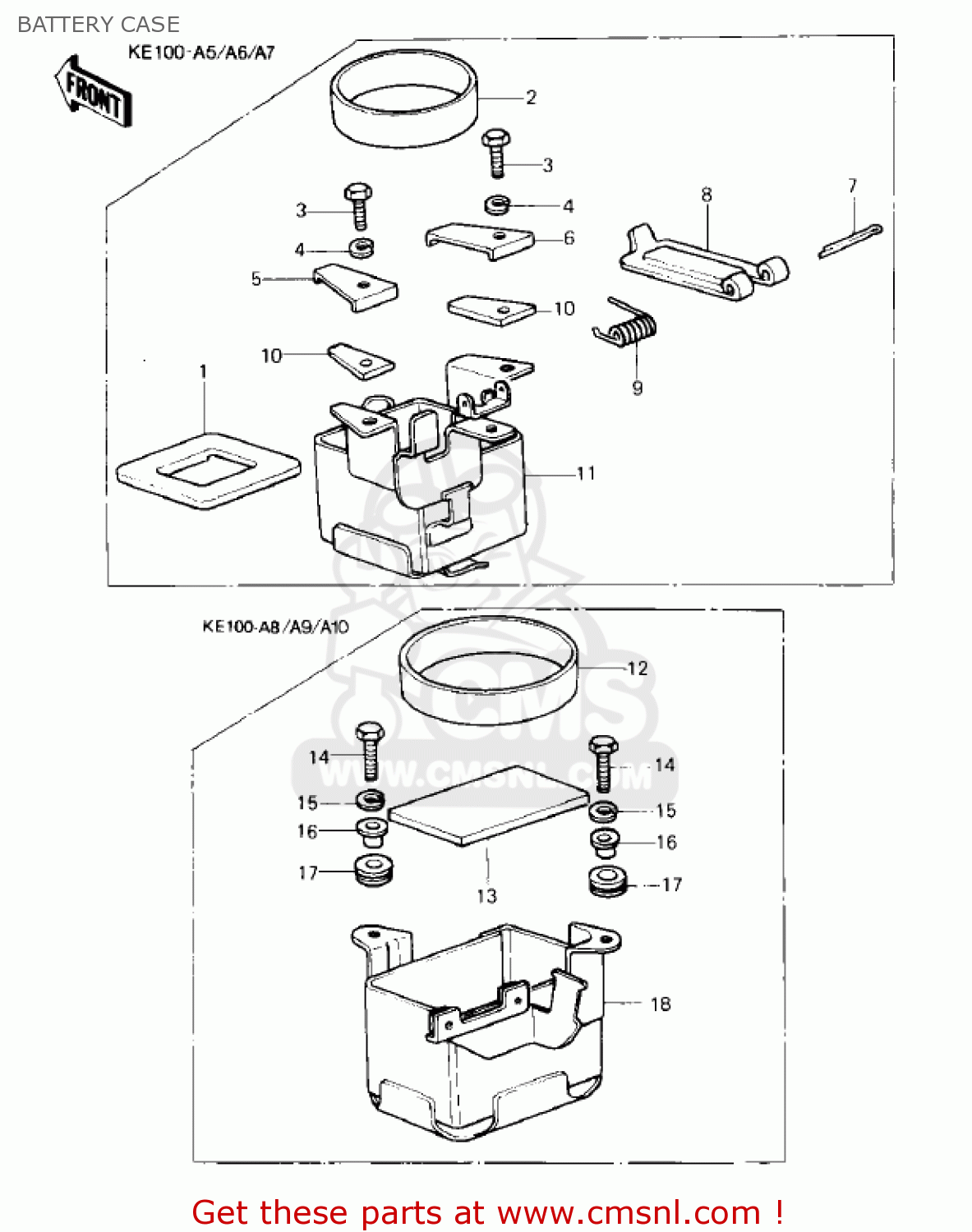 BATTERY CASE KE100-A9 KE100 1980 CANADA