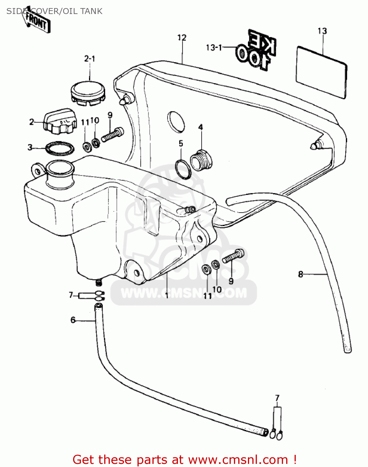 SIDE COVER/OIL TANK KE100-A9 KE100 1980 CANADA