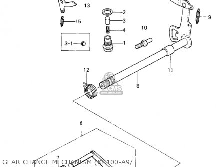 GEAR CHANGE MECHANISM (KE100-A9/ - KE100-A9 KE100 1980 CANADA