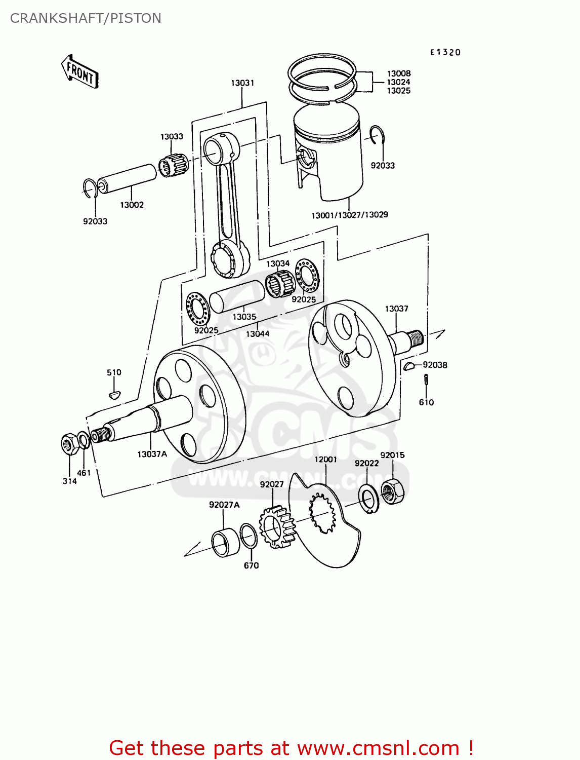 CRANKSHAFT/PISTON KE100-B10 1991 UNITED KINGDOM