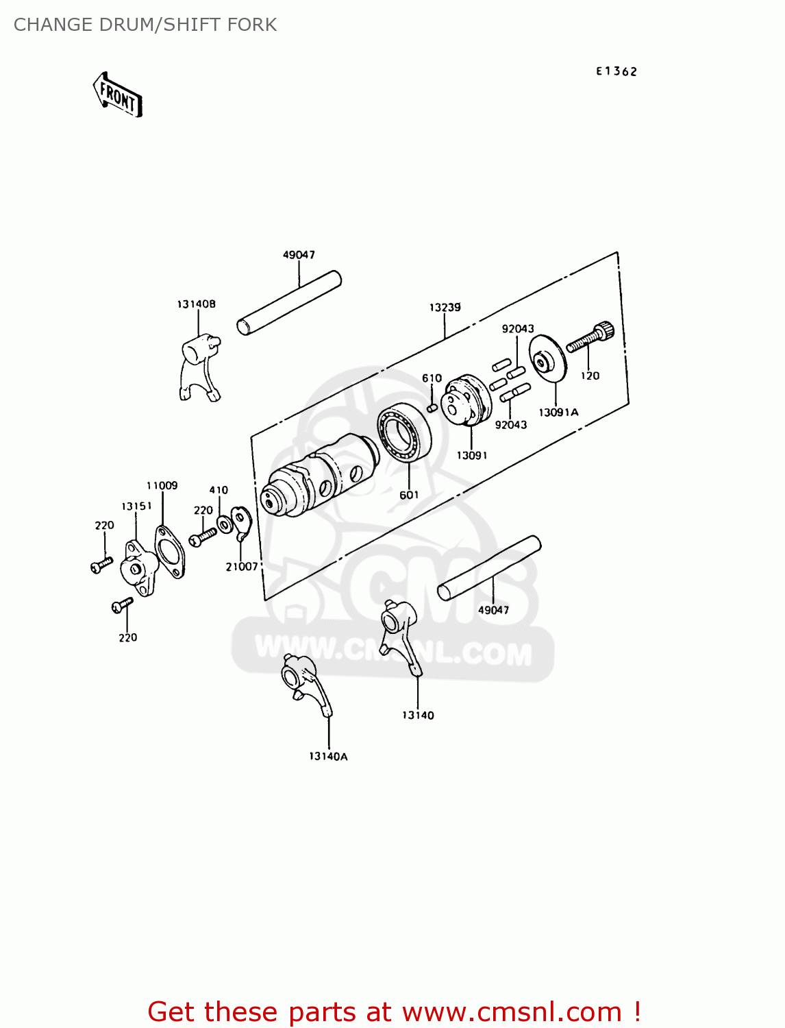CHANGE DRUM/SHIFT FORK KE100-B10 1991 UNITED KINGDOM