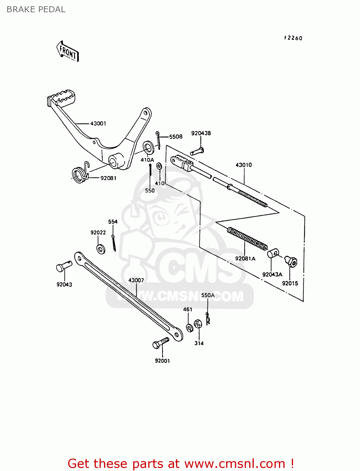 BRAKE PEDAL KE100-B10 1991 UNITED KINGDOM