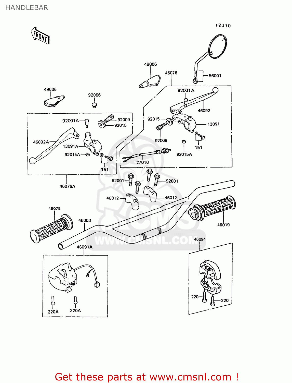 HANDLEBAR KE100-B10 1991 UNITED KINGDOM