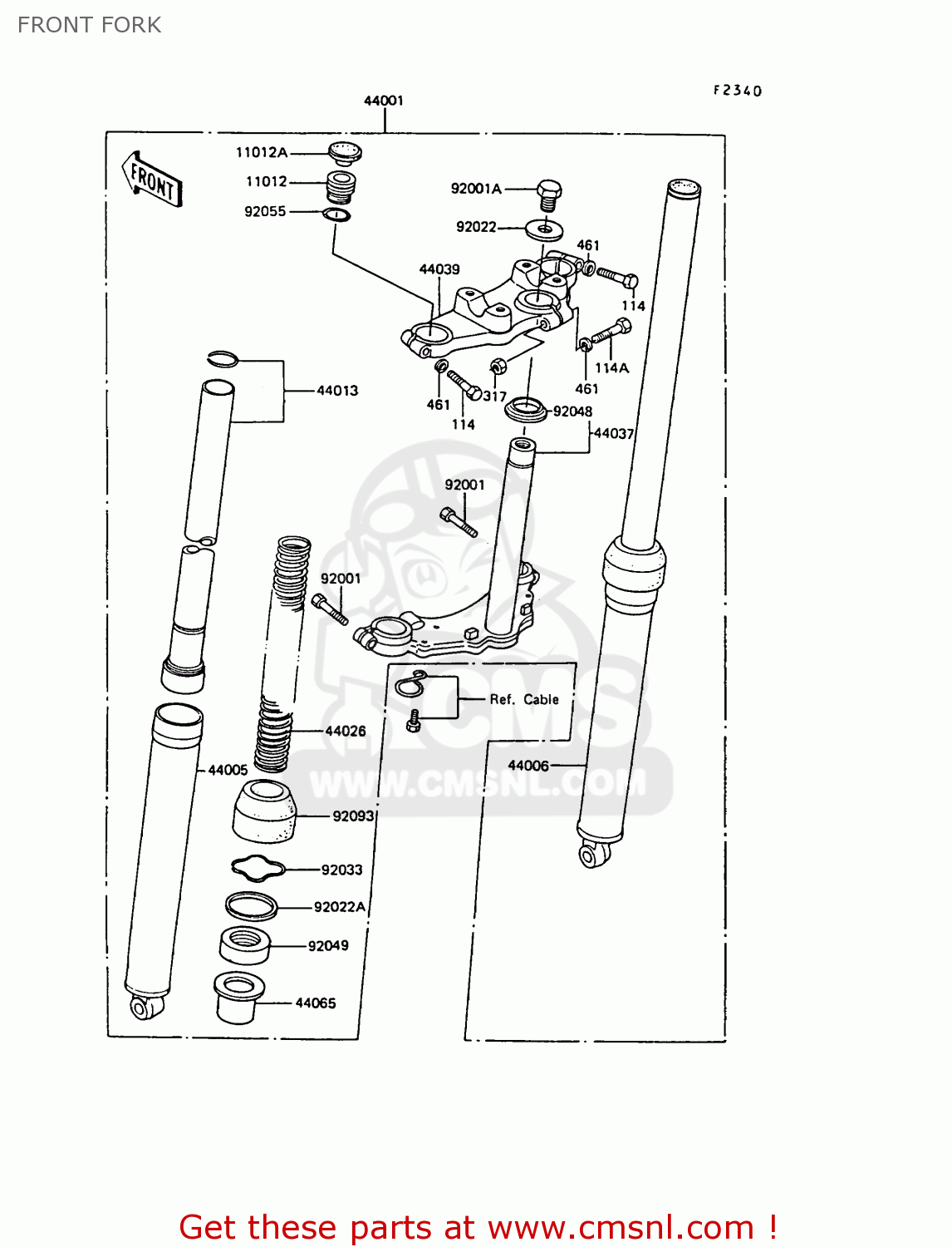 FRONT FORK KE100-B10 1991 UNITED KINGDOM