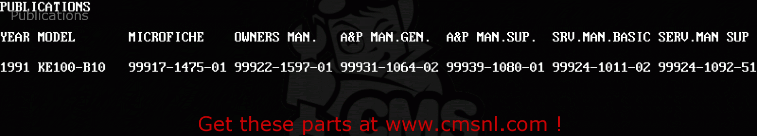 Publications KE100-B10 1991 UNITED KINGDOM