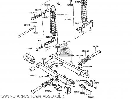 SWING ARM/SHOCK ABSORBER - KE100-B10 1991 UNITED KINGDOM