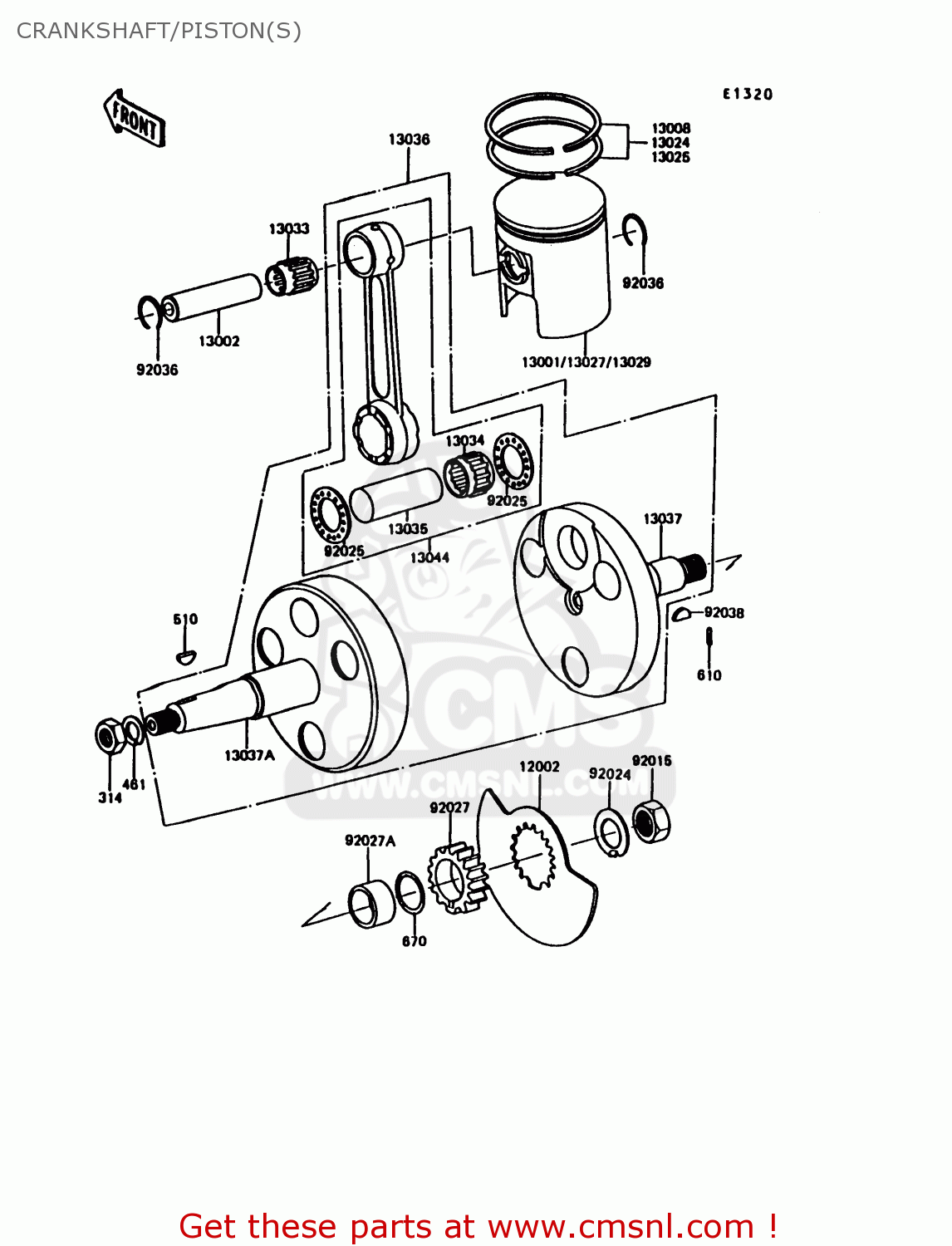 CRANKSHAFT/PISTON(S) KE100-B11 1992 UNITED KINGDOM