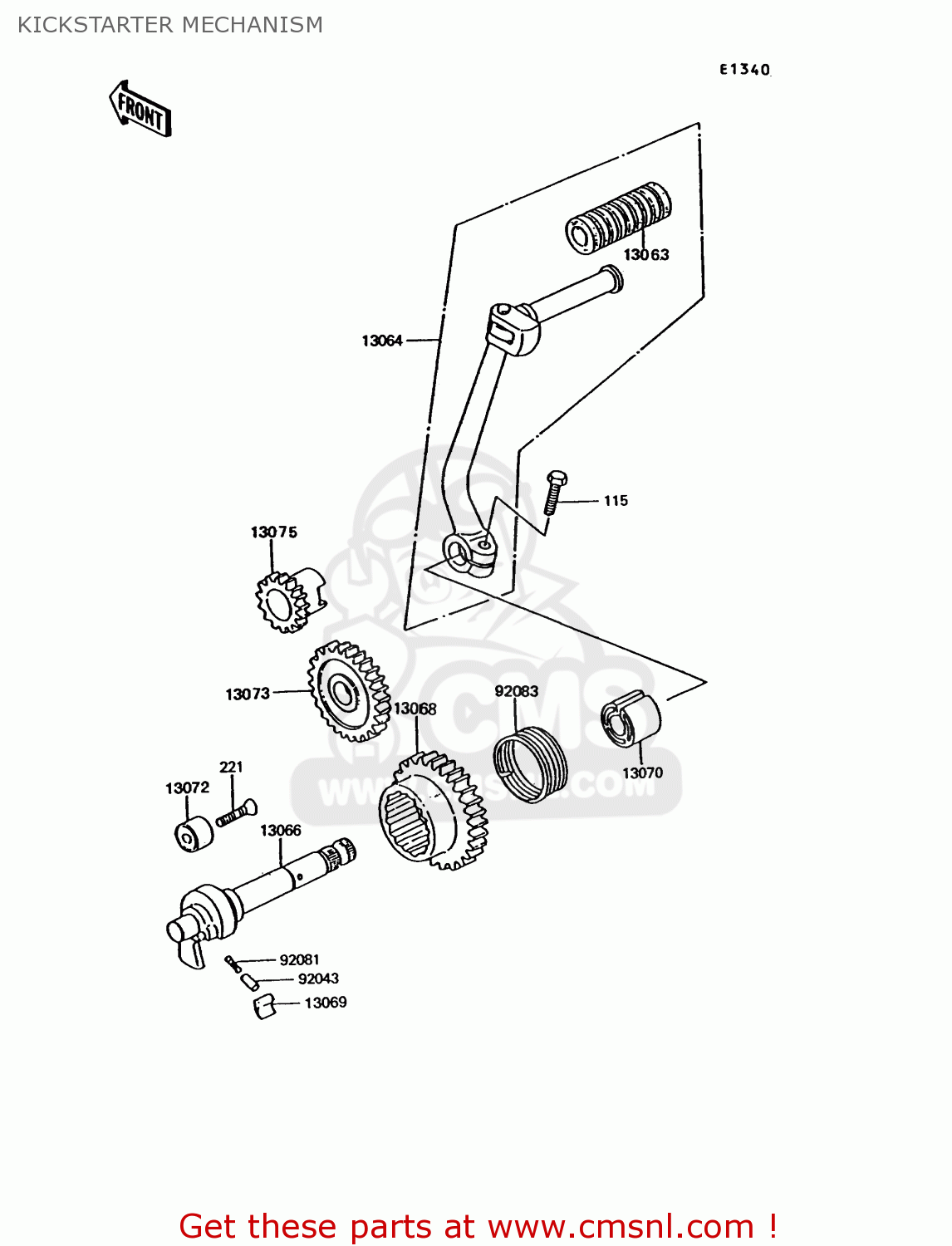 KICKSTARTER MECHANISM KE100-B11 1992 USA CANADA